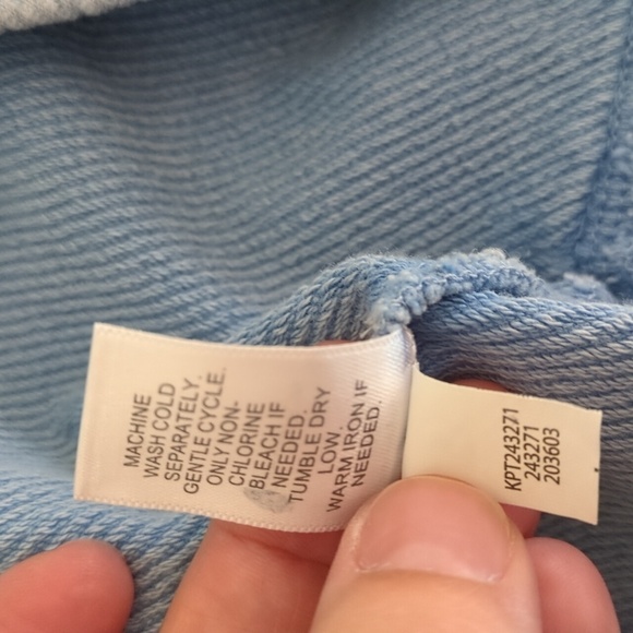 J Jill Cotton Terry Waist Tie Mini Skirt Beach Athleasure Powder Pastel Blue M - Picture 7 of 7